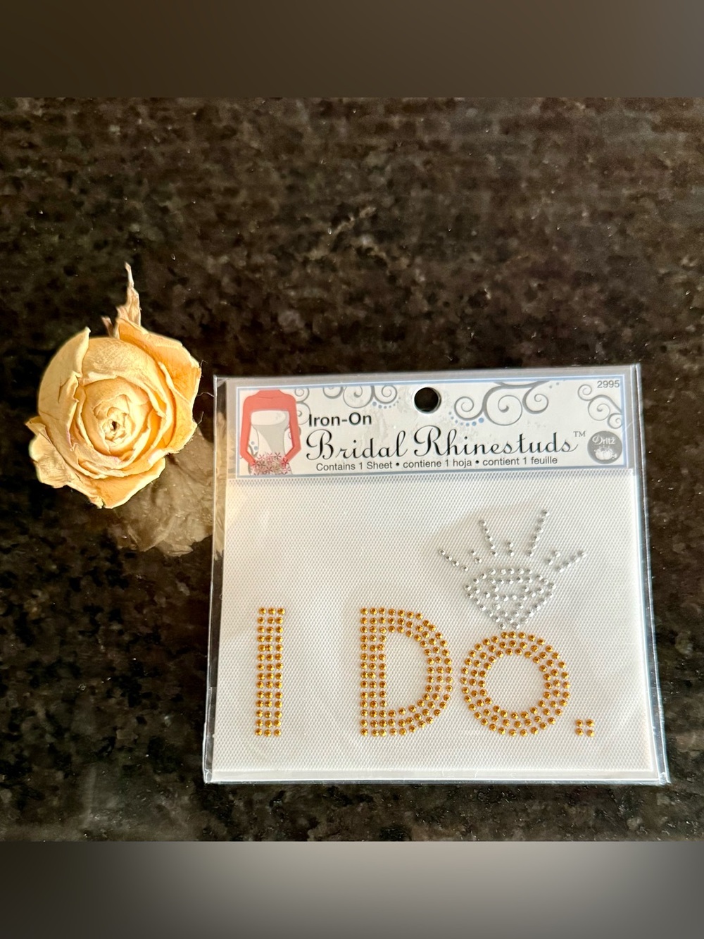 2008 Dritz “I Do” Iron-On Transfer Design - Bridal RhineStuds - Item #2995 - 💎